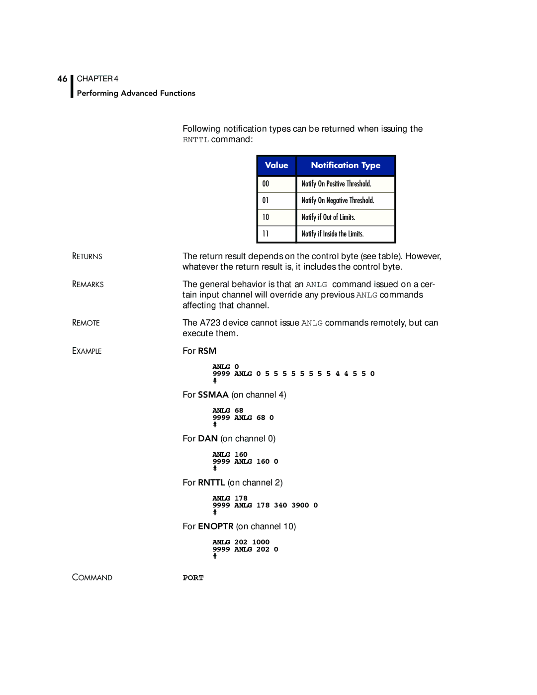 Adcom A723, A720 manual Return result depends on the control byte see table. However 