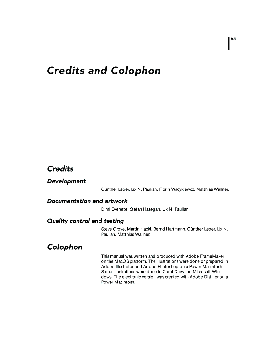 Adcom A720, A723 manual Credits and Colophon 