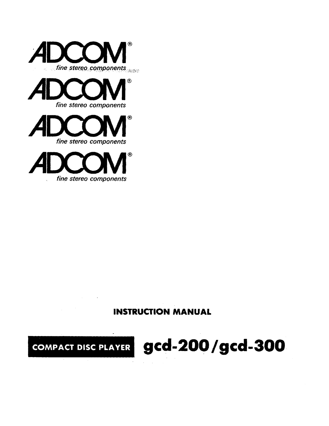 Adcom GCD-200 manual 