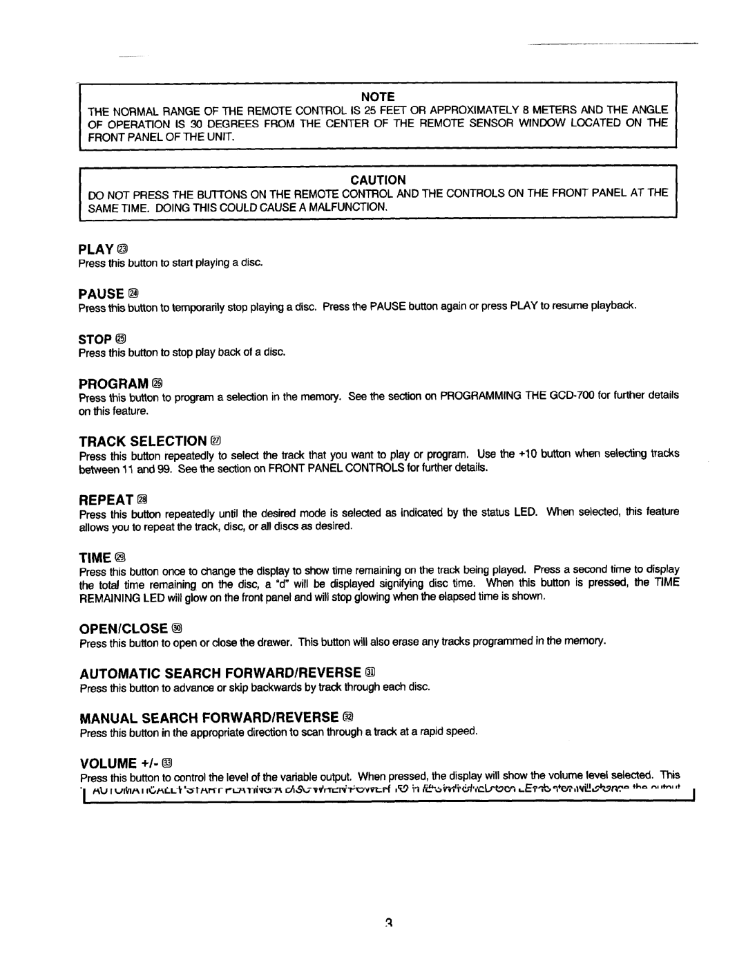 Adcom GCD-700 manual 