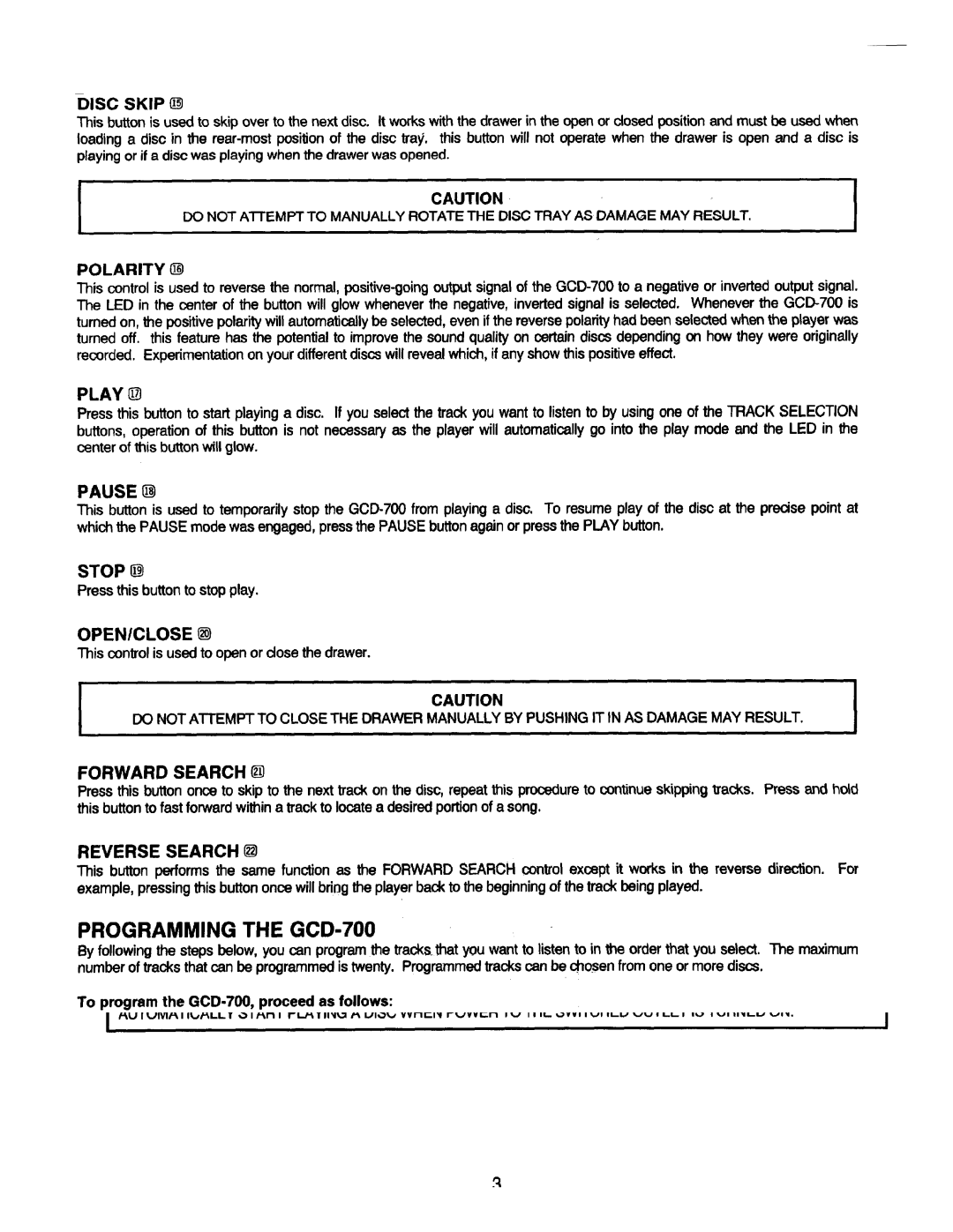 Adcom GCD-700 manual 