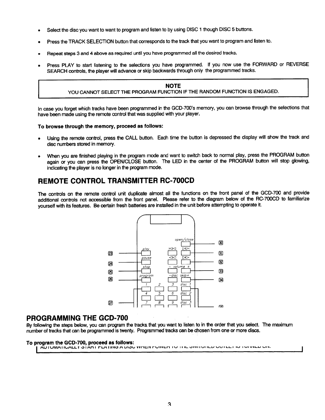 Adcom GCD-700 manual 