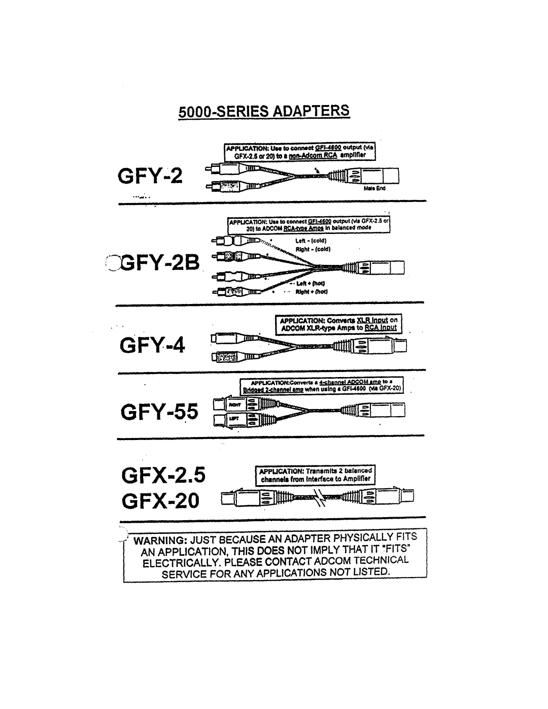 Adcom GFA-5275, GFA-5250, GFA-5225 manual 