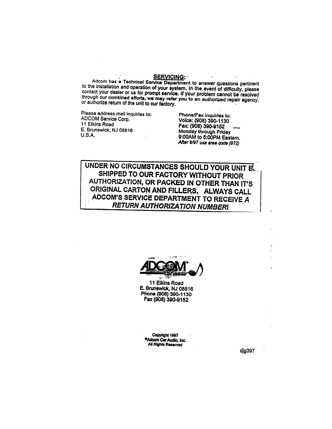 Adcom GFA-5250, GFA-5275, GFA-5225 manual 