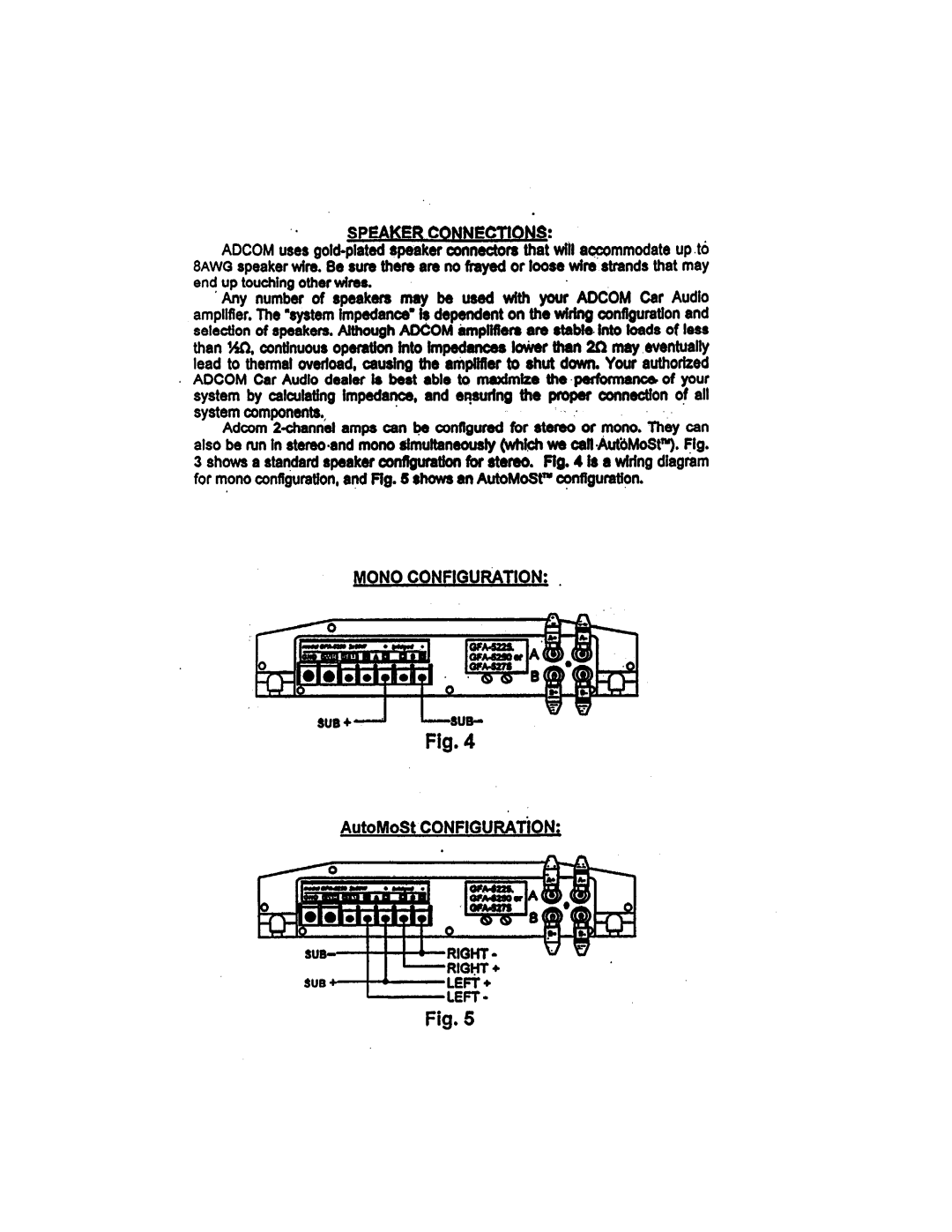 Adcom GFA-5225, GFA-5275, GFA-5250 manual 