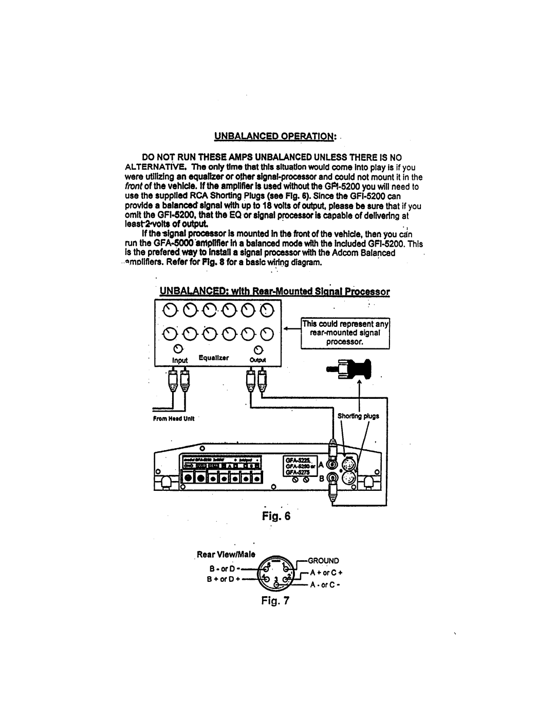 Adcom GFA-5275, GFA-5250, GFA-5225 manual 