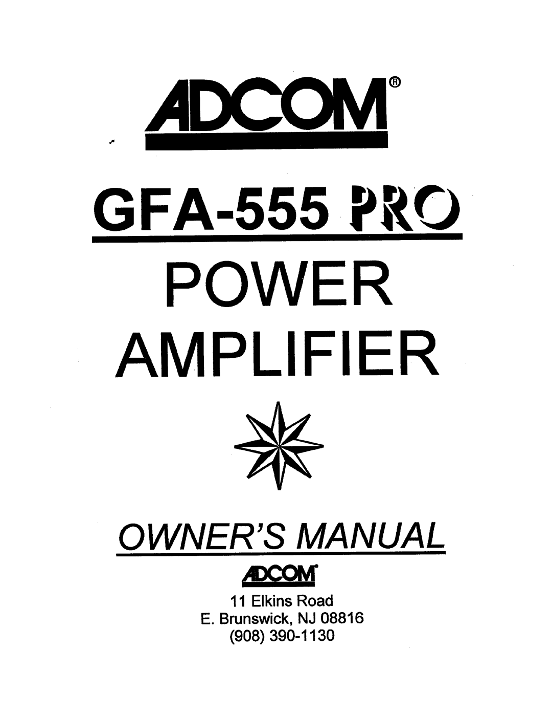 Adcom GFA-555 manual 