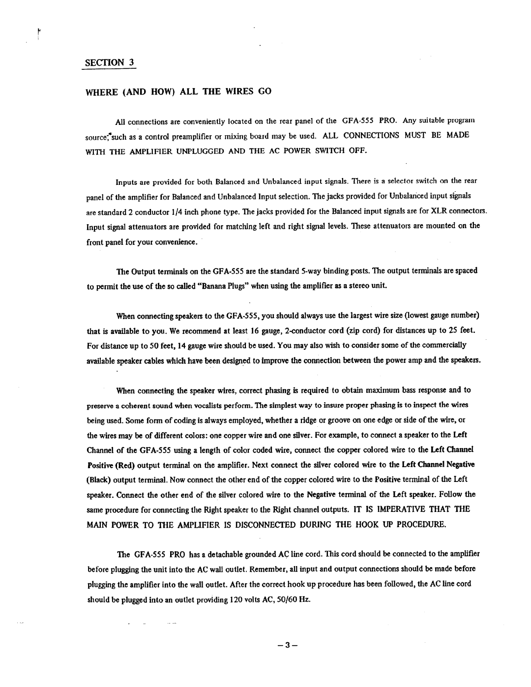 Adcom GFA-555 manual 