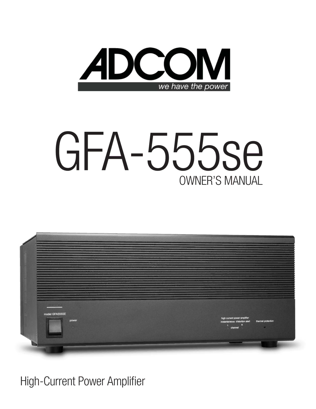 Adcom GFA-555se owner manual 