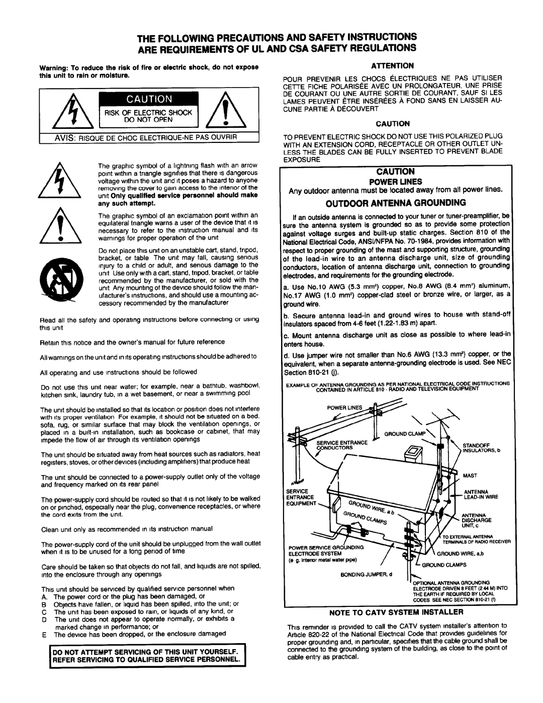 Adcom GFA-5802 manual 