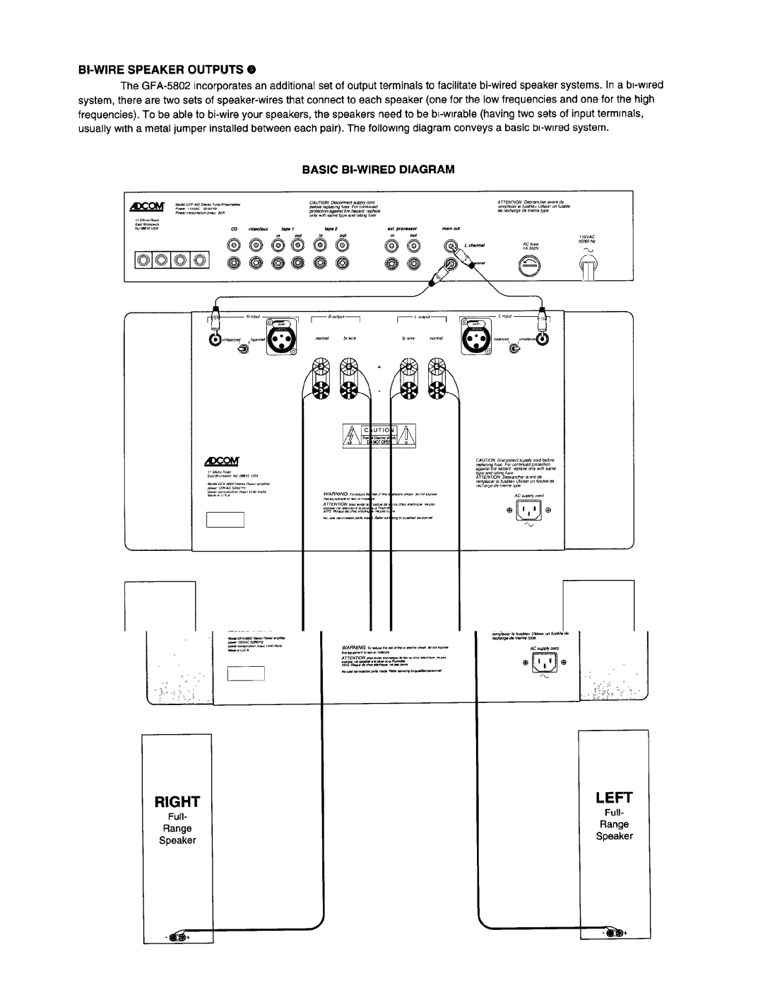 Adcom GFA-5802 manual 