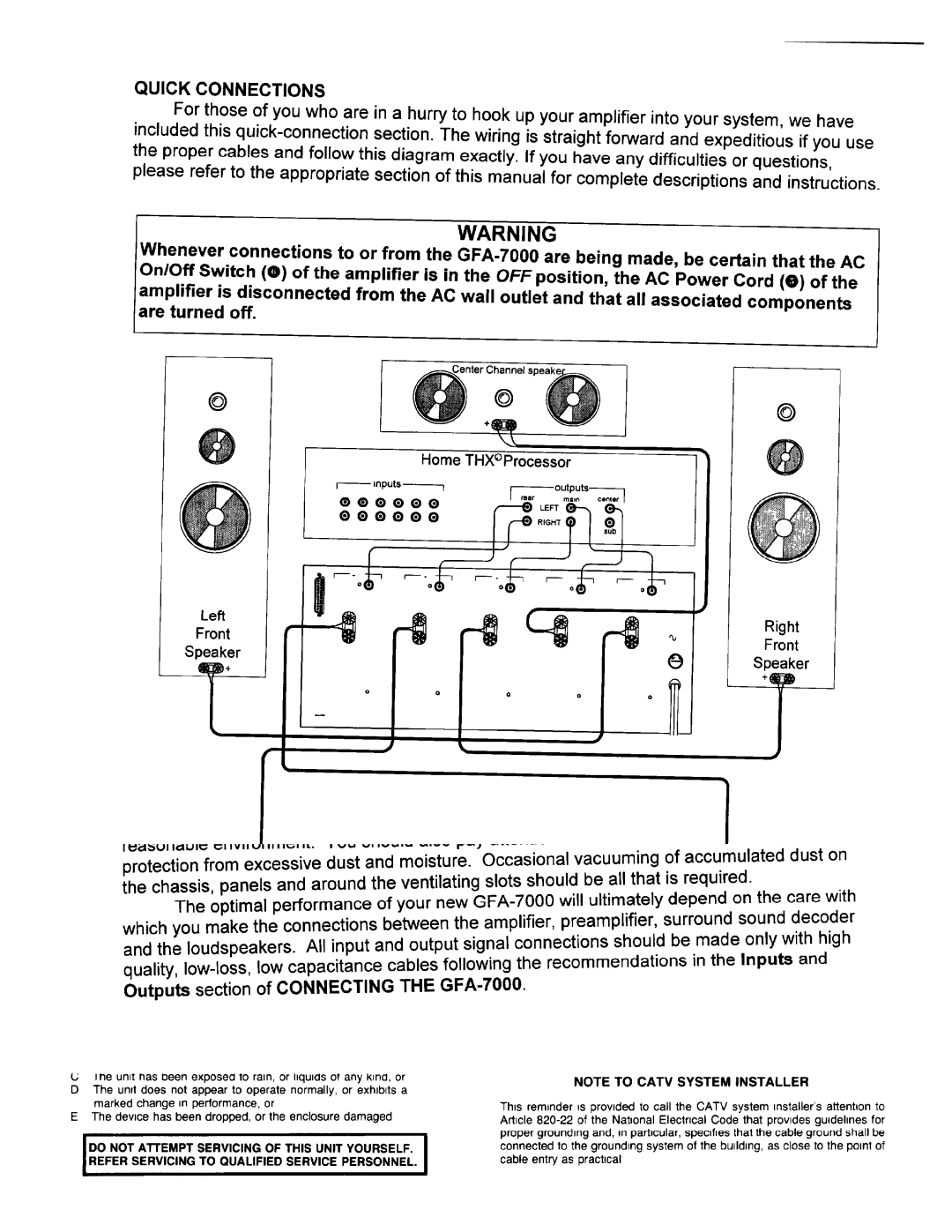 Adcom GFA-7000 manual 