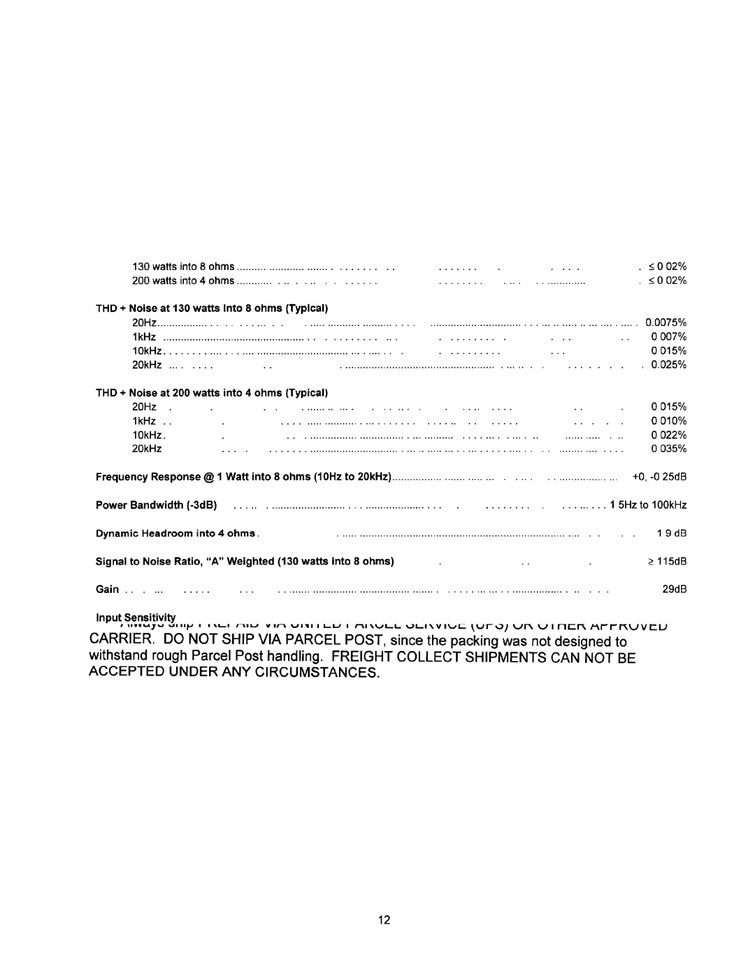 Adcom GFA-7000 manual 