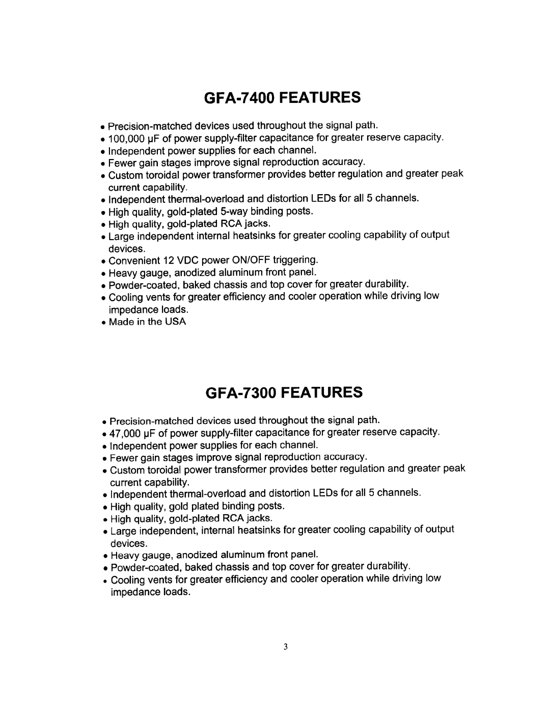 Adcom GFA-7300, GFA-7400 manual 