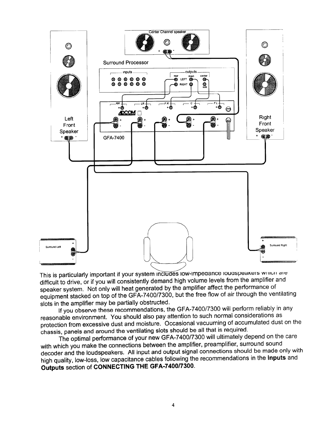 Adcom GFA-7300, GFA-7400 manual 