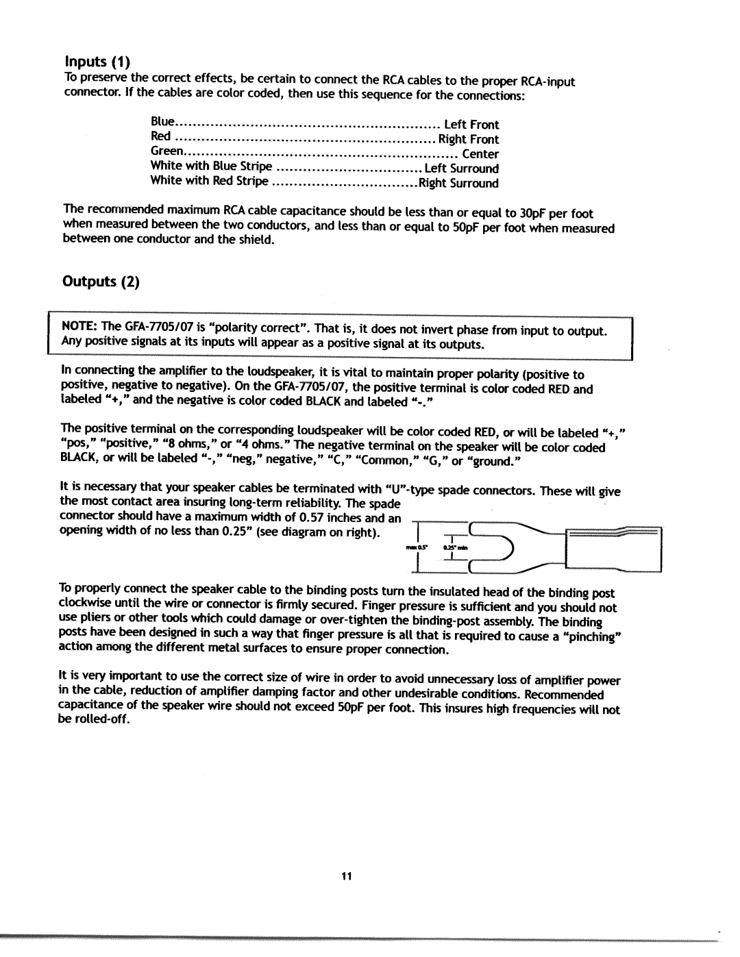 Adcom GFA-7705, GFA-7707 manual 