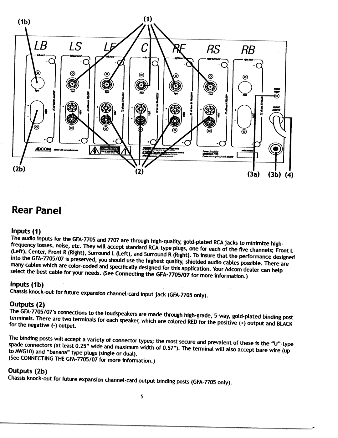 Adcom GFA-7705, GFA-7707 manual 