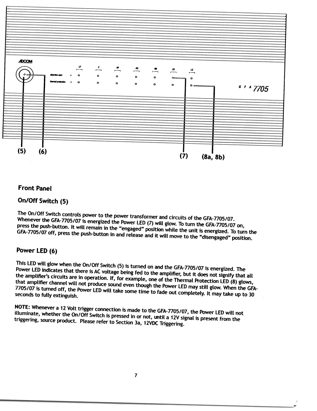 Adcom GFA-7705, GFA-7707 manual 