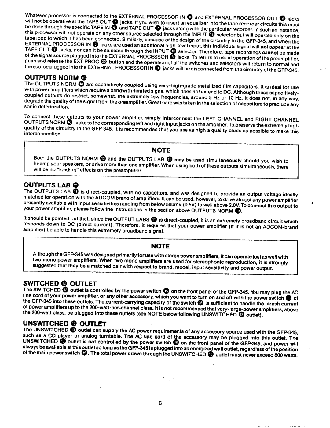 Adcom GFP-345 manual 