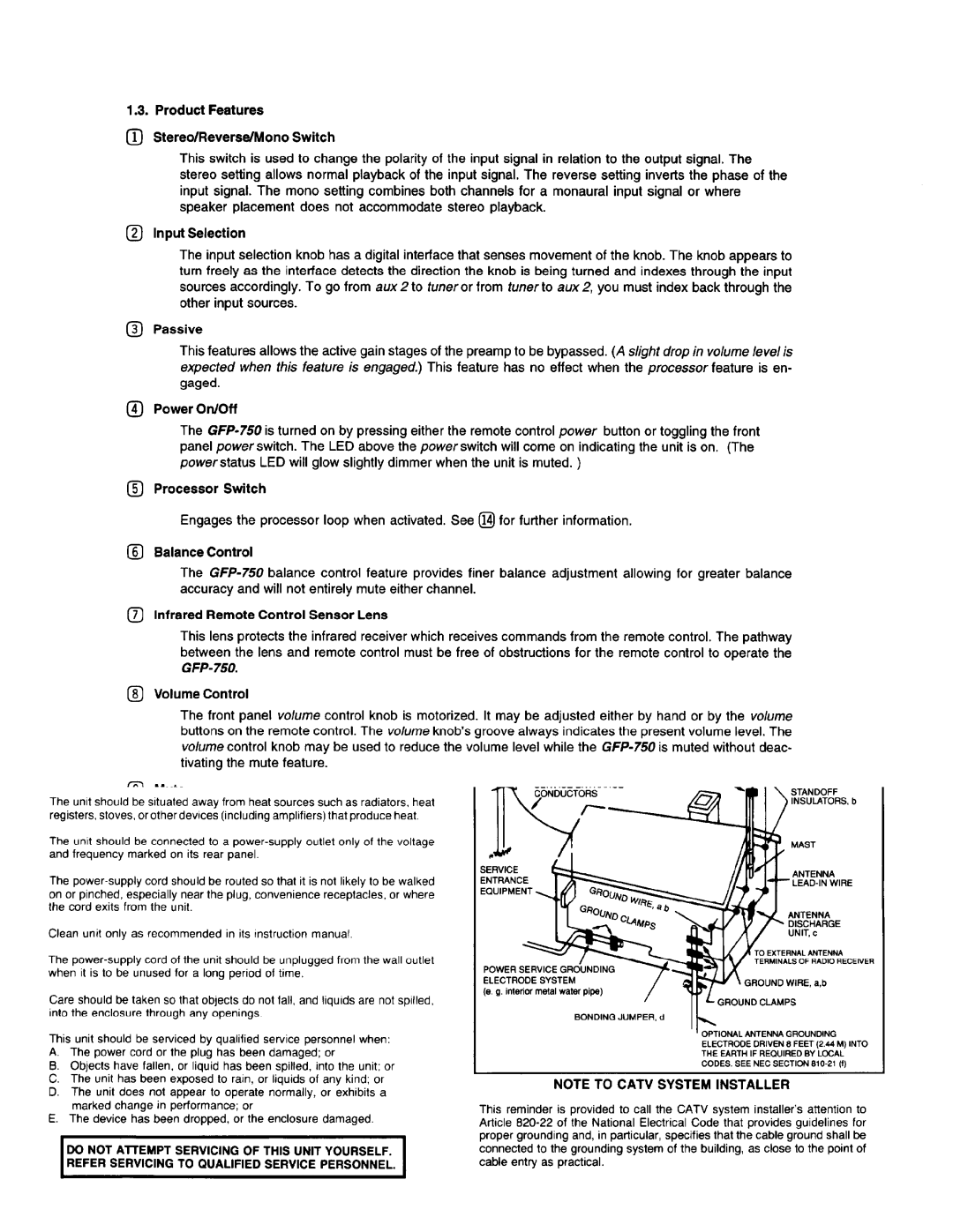 Adcom GFP-750 manual 