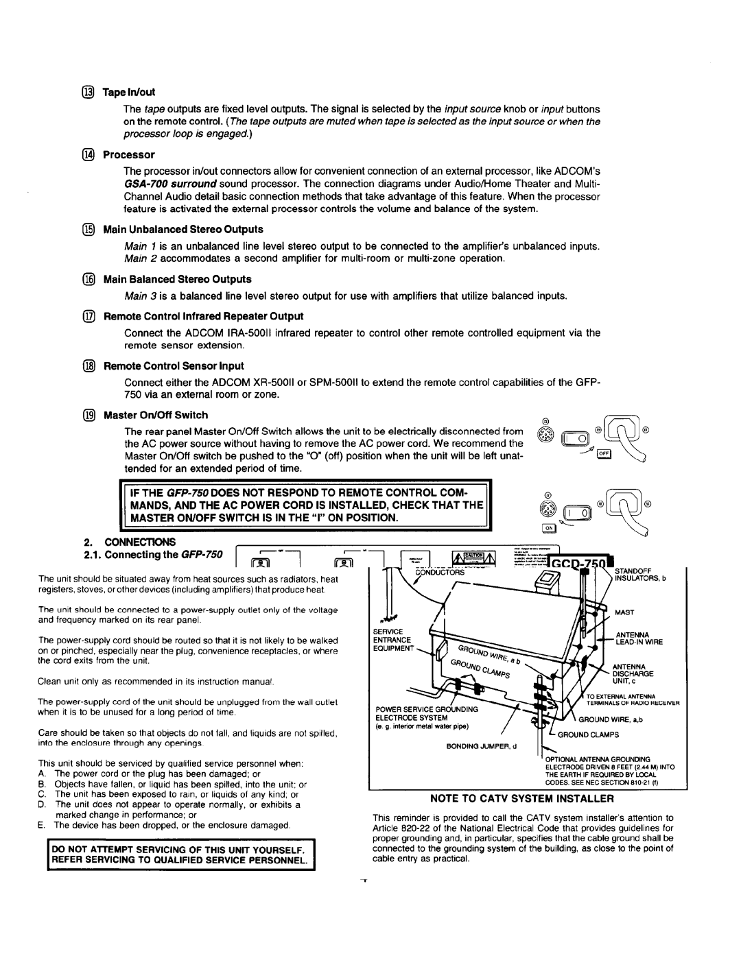 Adcom GFP-750 manual 