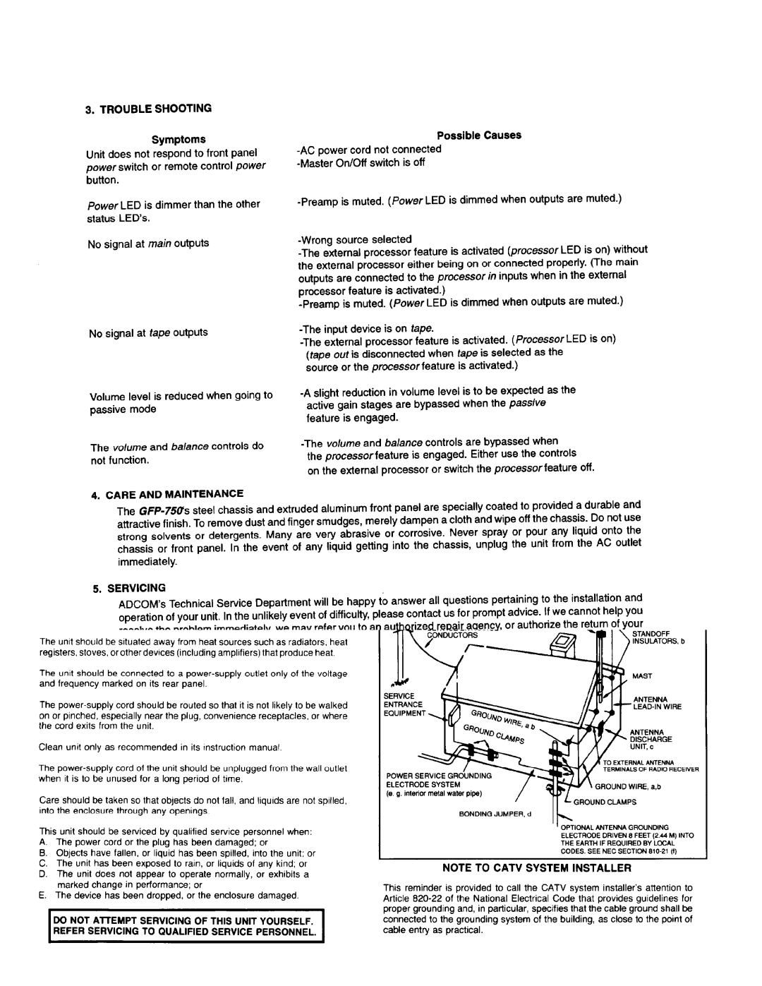 Adcom GFP-750 manual 