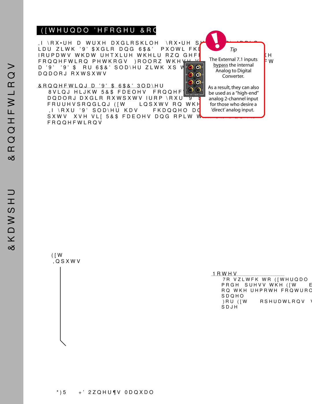 Adcom GFR-700HD user manual External Decoder Connections, Connecting a DVD-A/SACD Player 