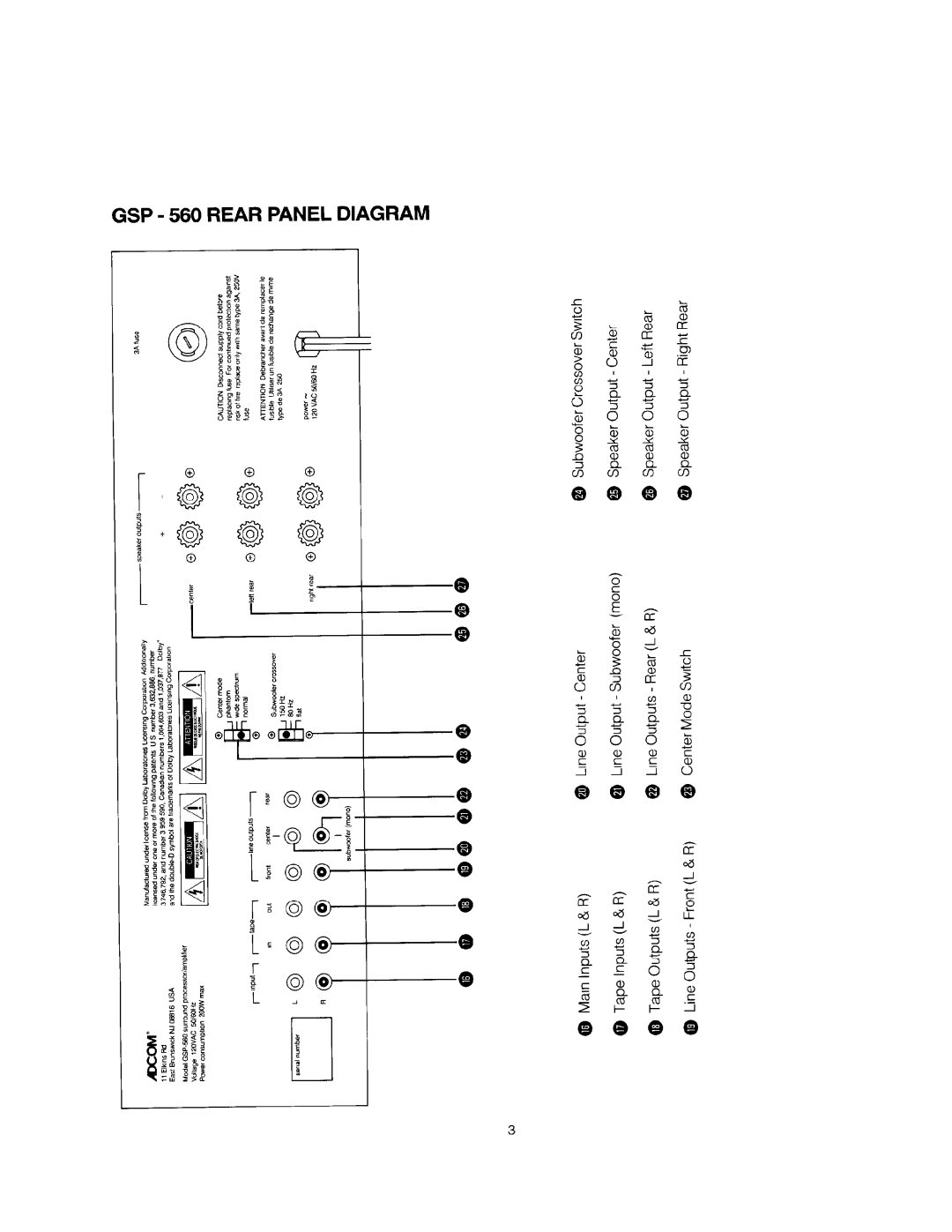 Adcom GSP-560 manual 