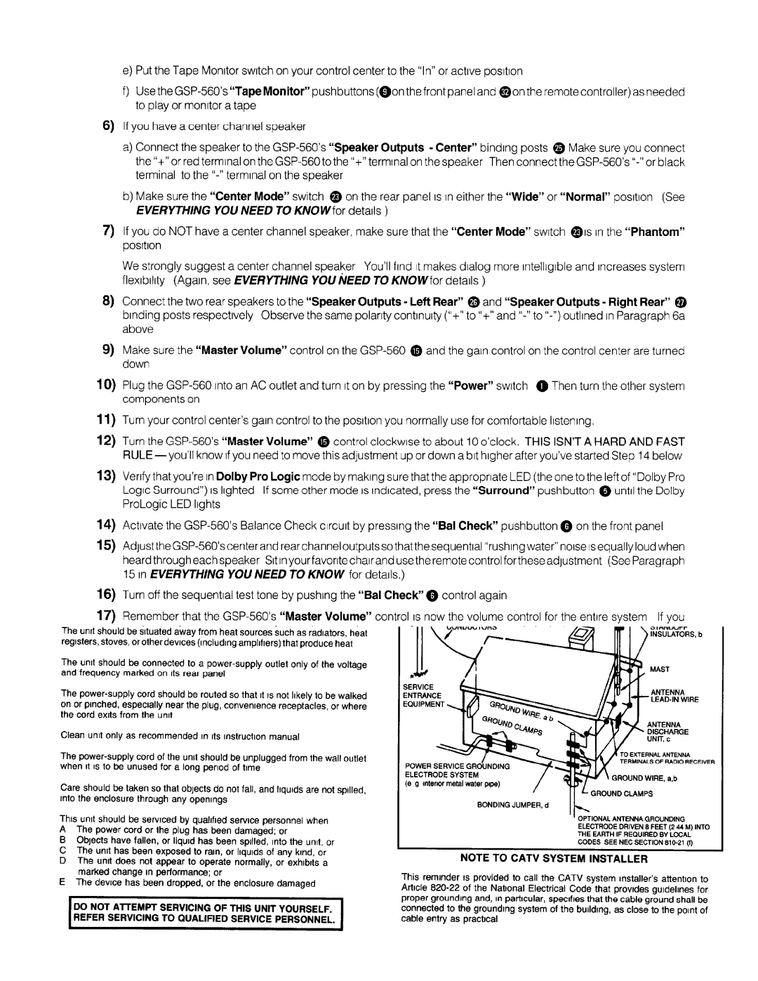 Adcom GSP-560 manual 