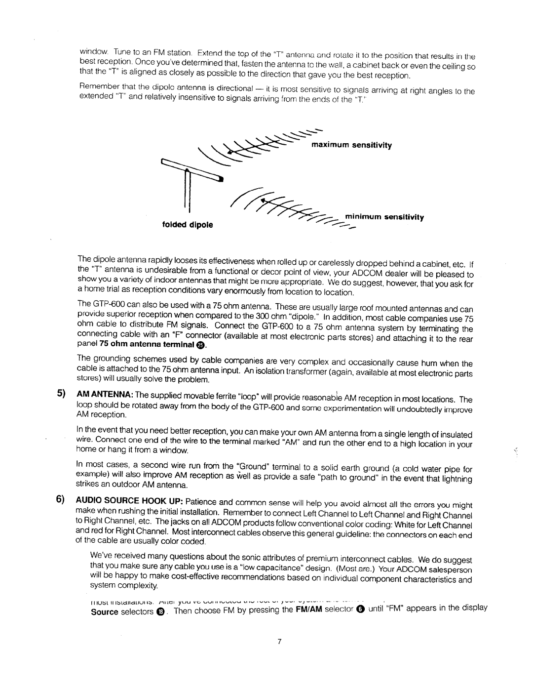 Adcom GTP-600 manual 