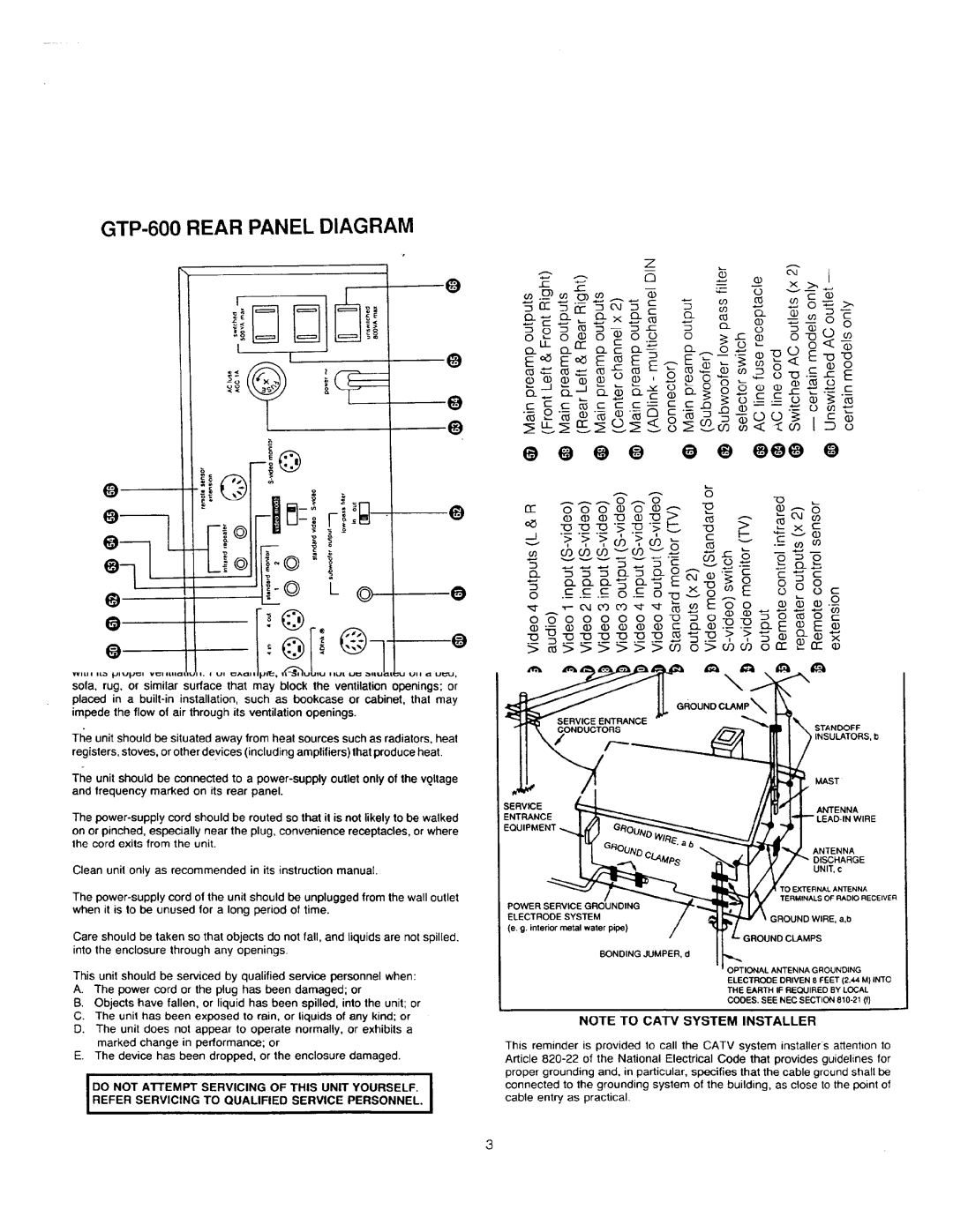 Adcom GTP-600 manual 