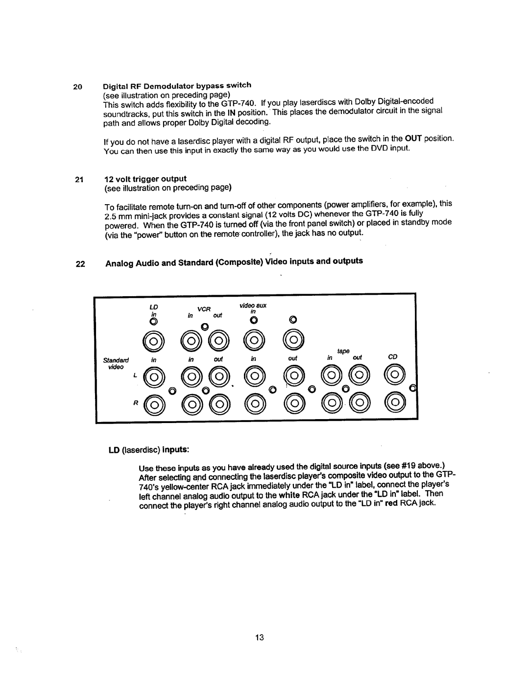 Adcom GTP-740 manual 