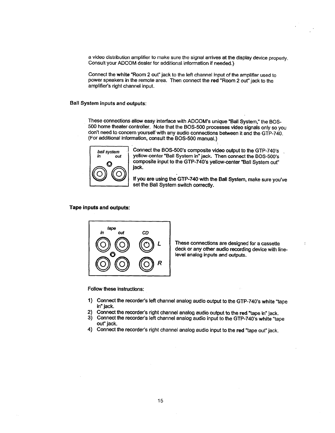 Adcom GTP-740 manual 