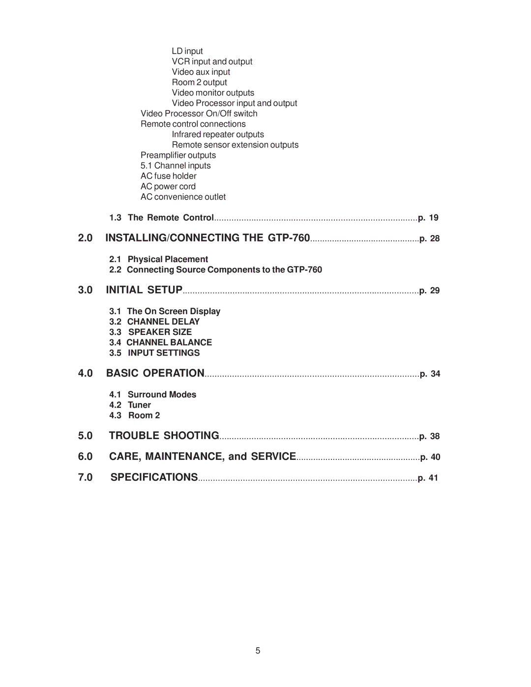 Adcom GTP-760 owner manual Initial Setup, On Screen Display, Surround Modes Tuner Room 