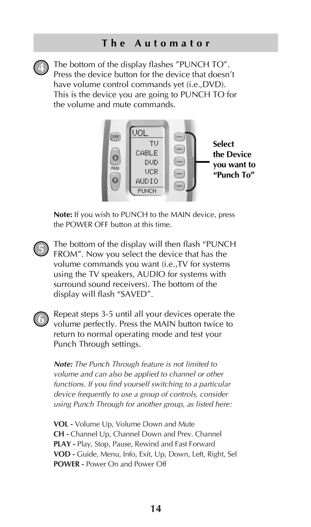 Adcom URC-200 owner manual Select 