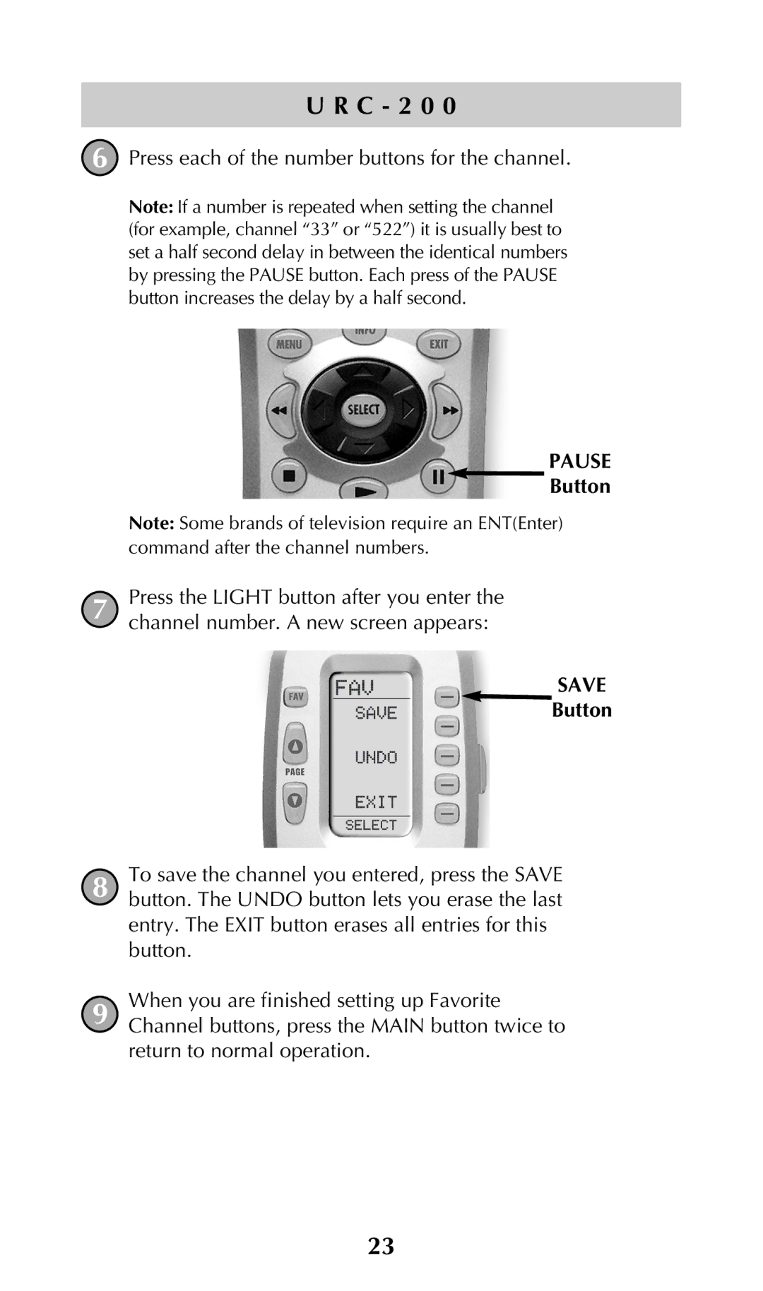 Adcom URC-200 owner manual Pause 