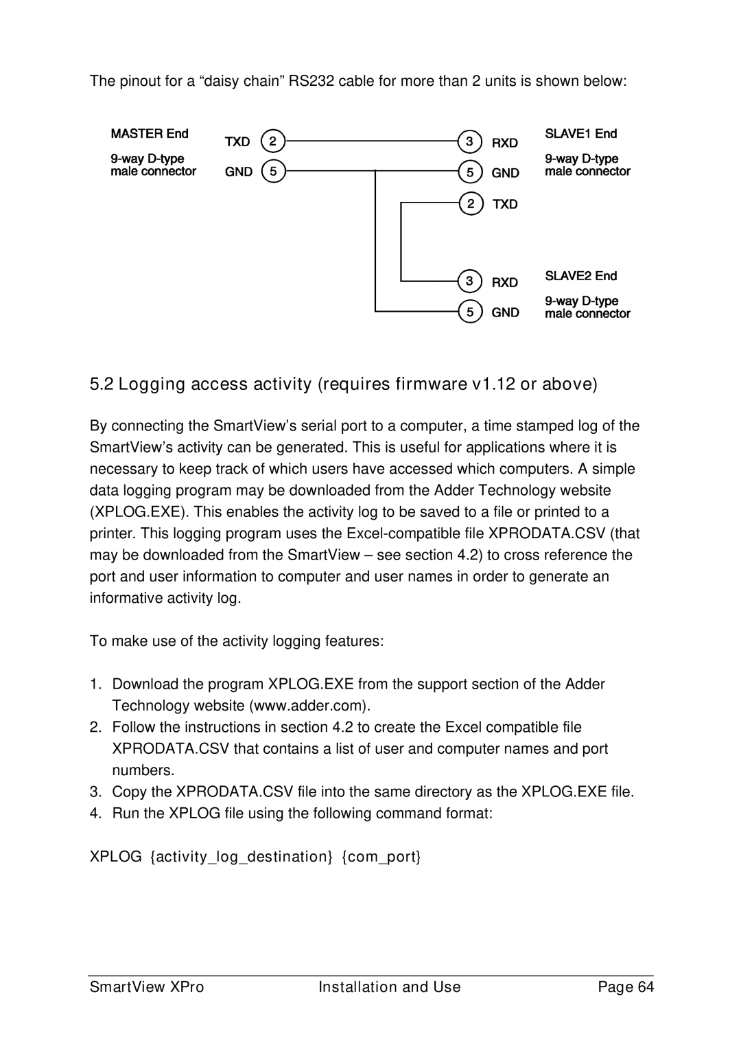 Adder Technology 2XPRO manual Logging access activity requires firmware v1.12 or above 