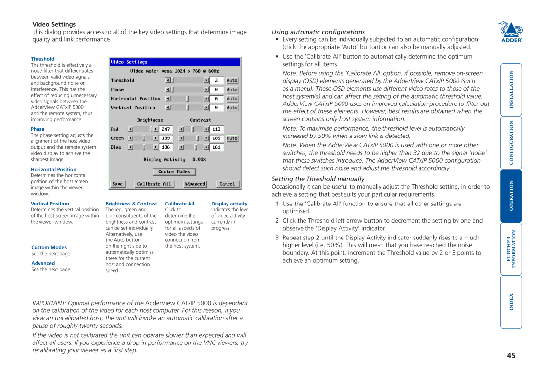 Adder Technology 5000 manual Using automatic configurations, Screen contains only host system information 