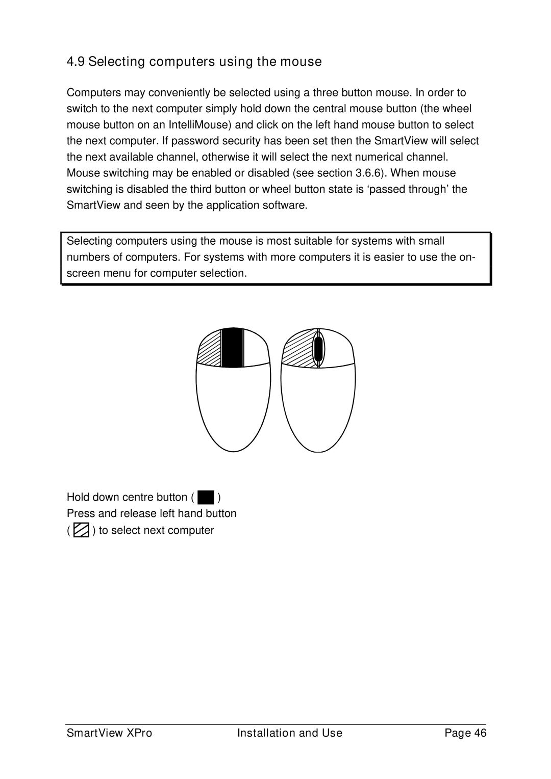 Adder Technology ADD0038/1 warranty Selecting computers using the mouse 