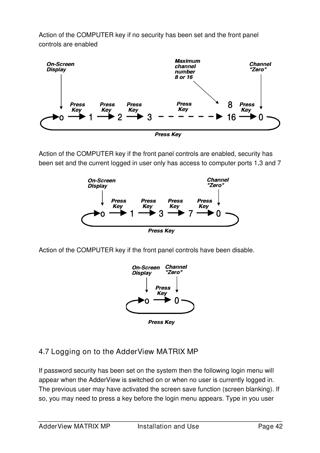 Adder Technology AVM216MP, AVM208MP manual Logging on to the AdderView Matrix MP 