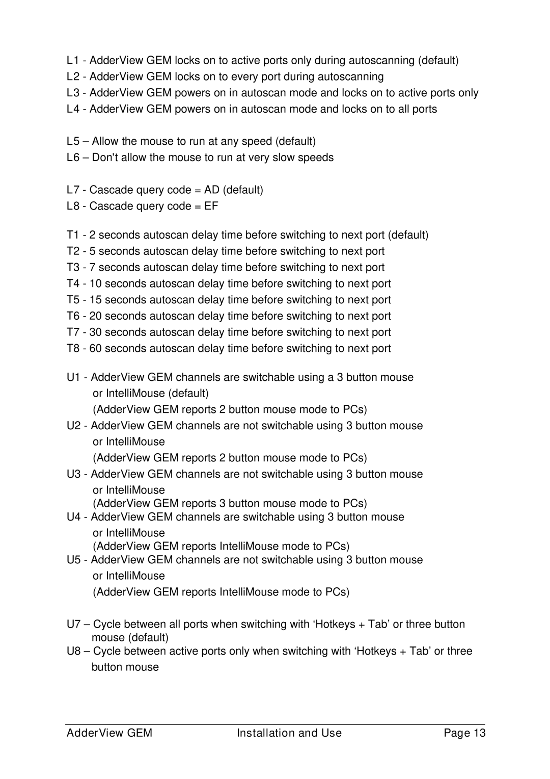 Adder Technology GEMAV4GEM, GEMAV2GEM manual AdderView GEM Installation and Use 