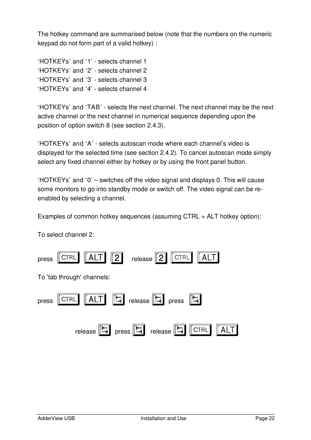 Adder Technology RC1 manual AdderView USB Installation and Use 