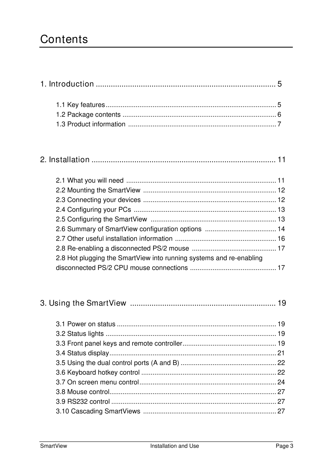 Adder Technology SV16PRO, SV8PRO, SV4PRO, SV12PRO manual Contents 