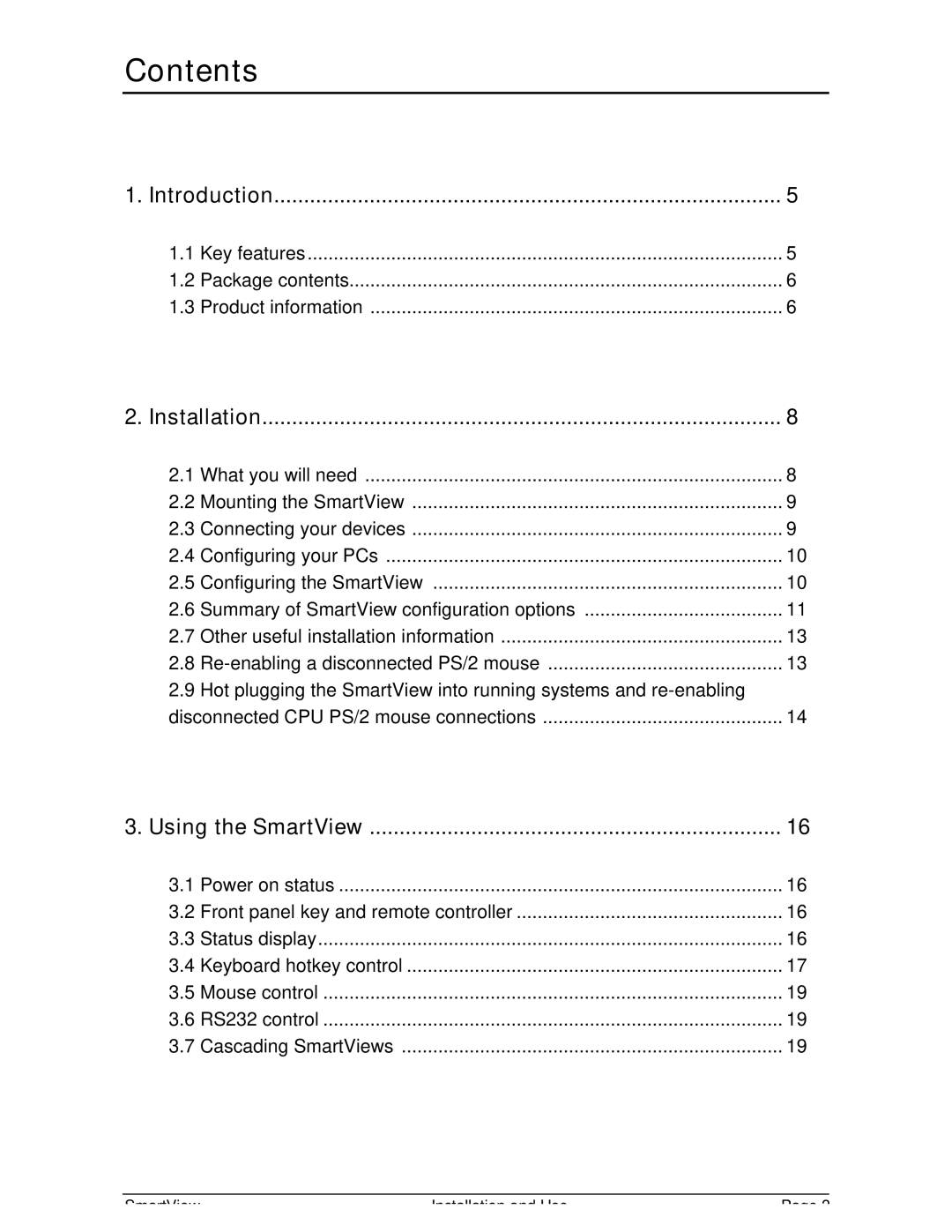 Adder Technology SV4, SV2 manual Contents 