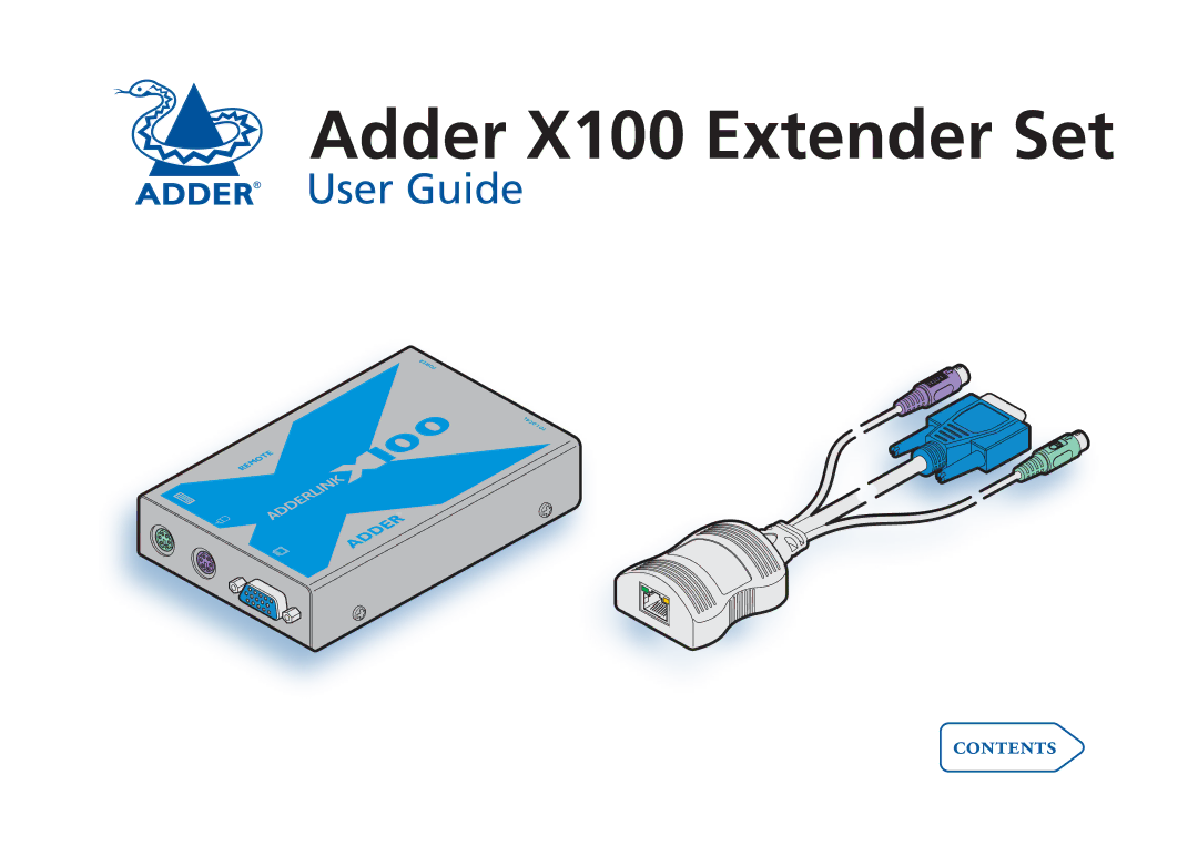 Adder Technology manual Adder X100 Extender Set 