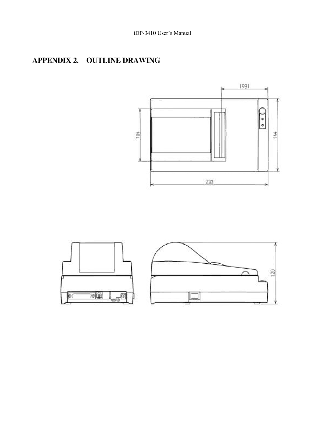 Addlogix iDP-3410 user manual Appendix 2. Outline Drawing 