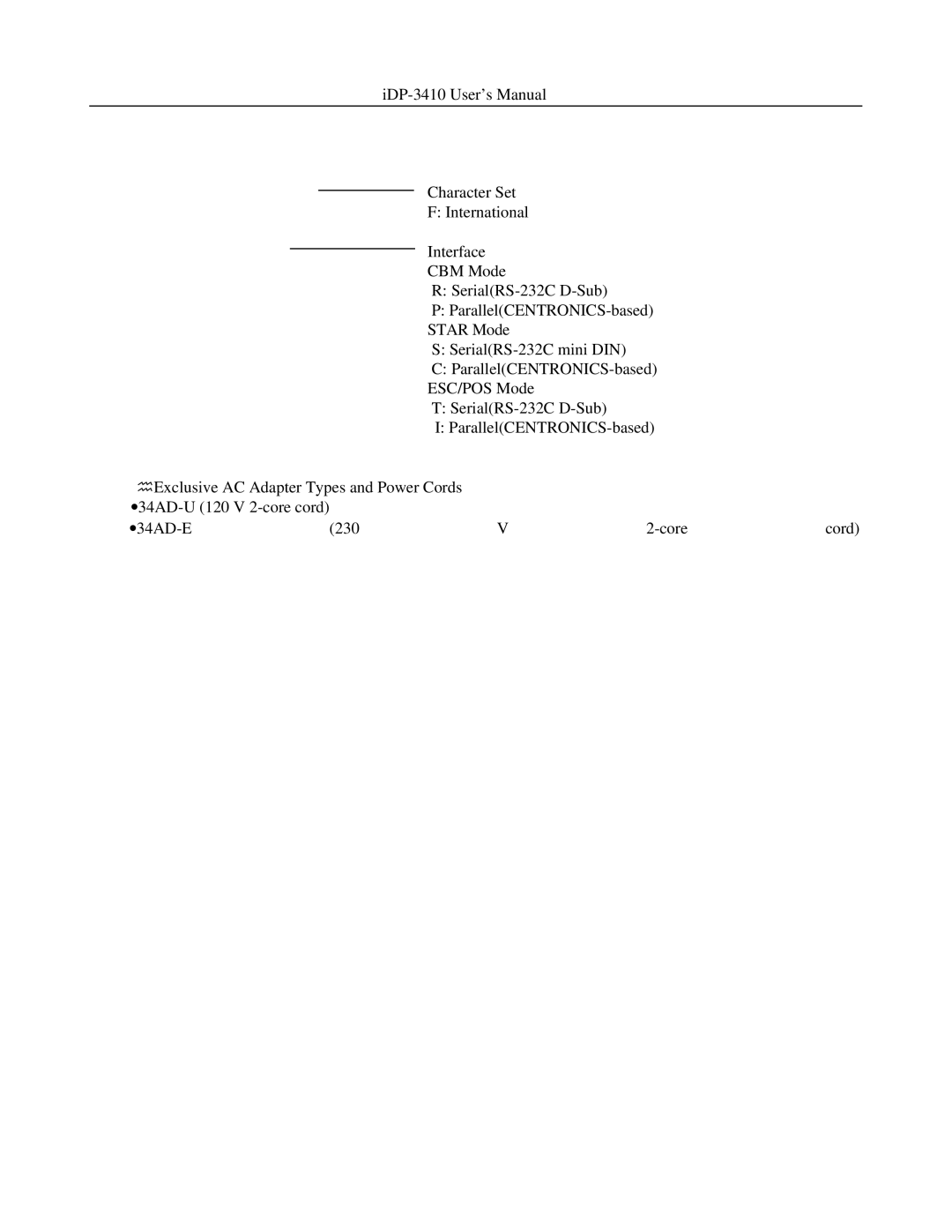 Addlogix iDP-3410 user manual Cord 