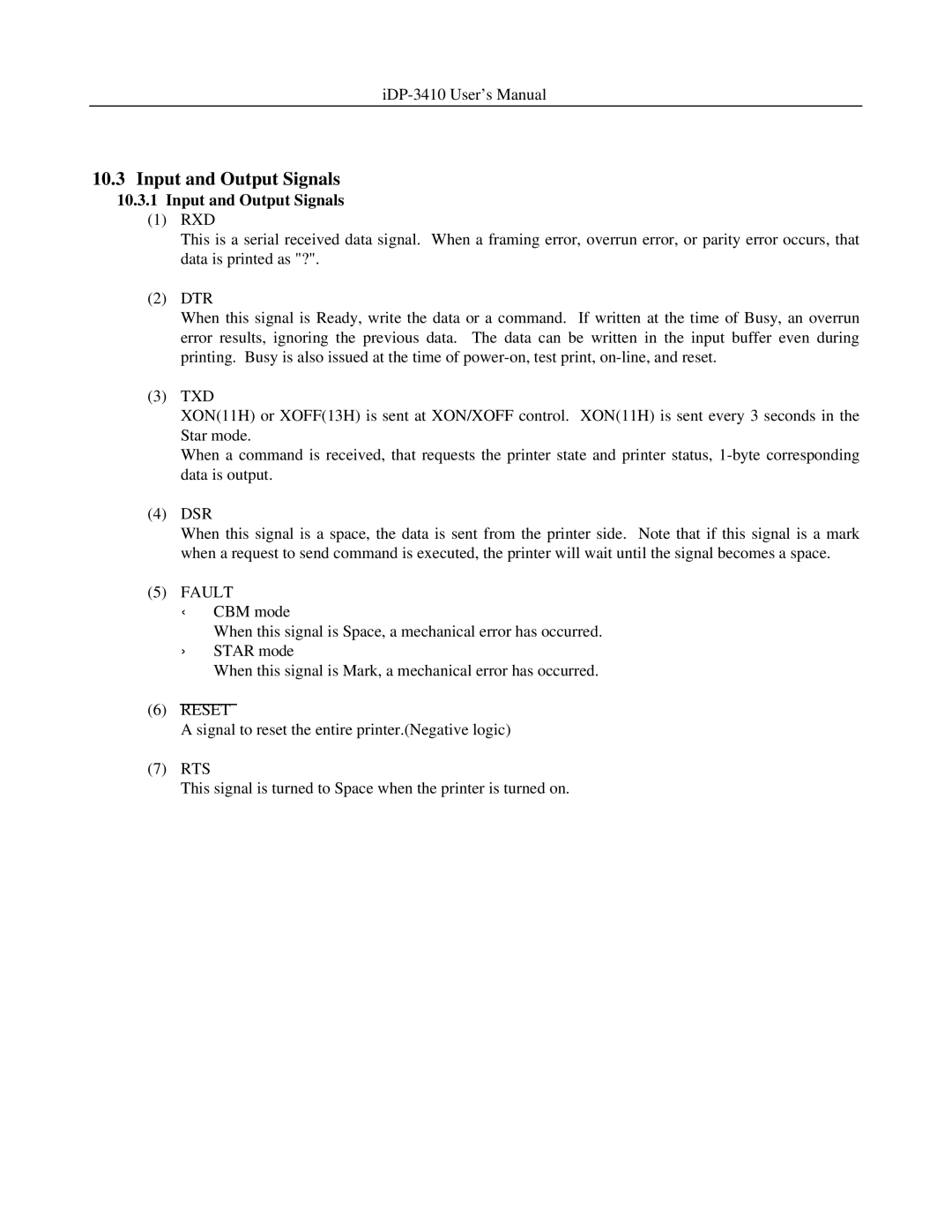 Addlogix iDP-3410 user manual Input and Output Signals 