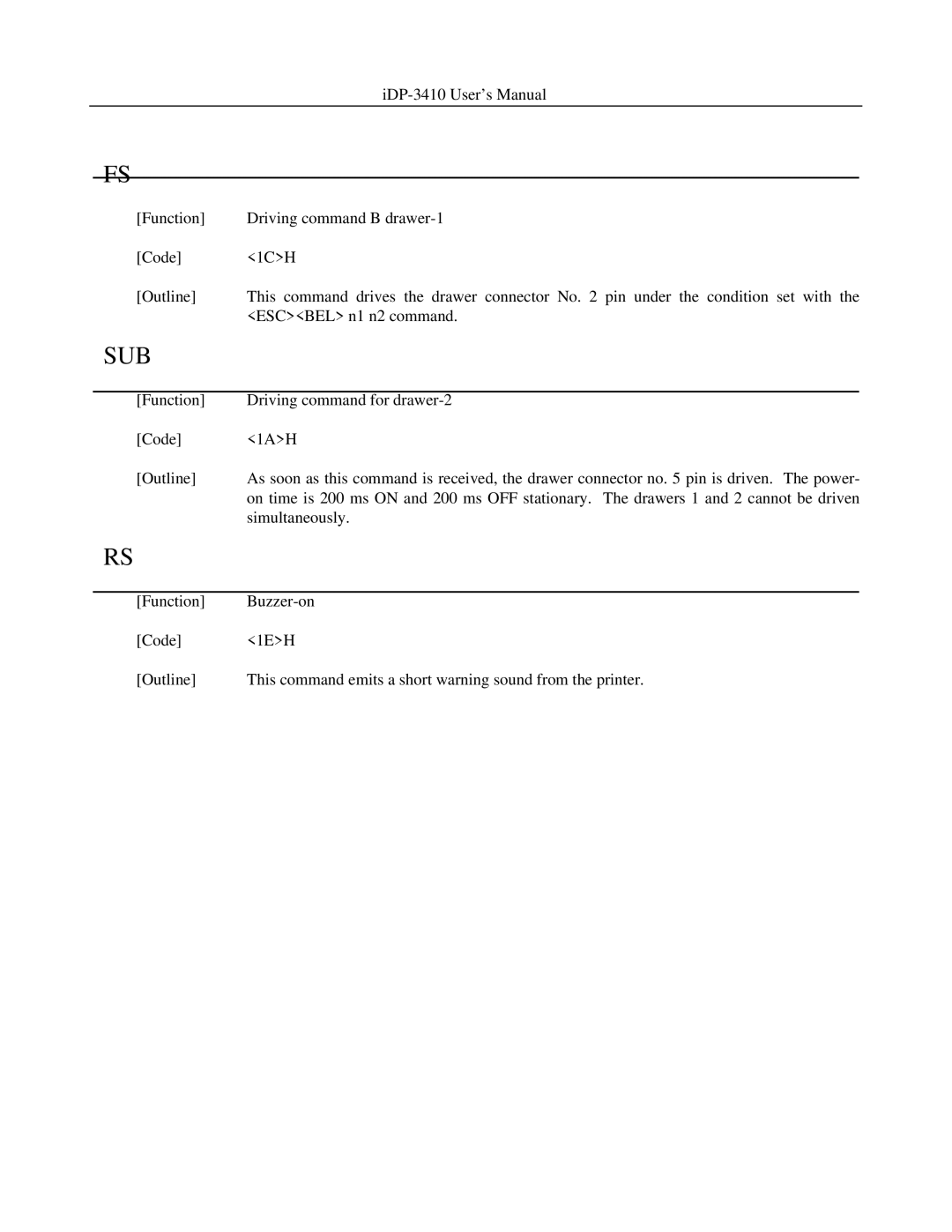 Addlogix iDP-3410 user manual Sub 