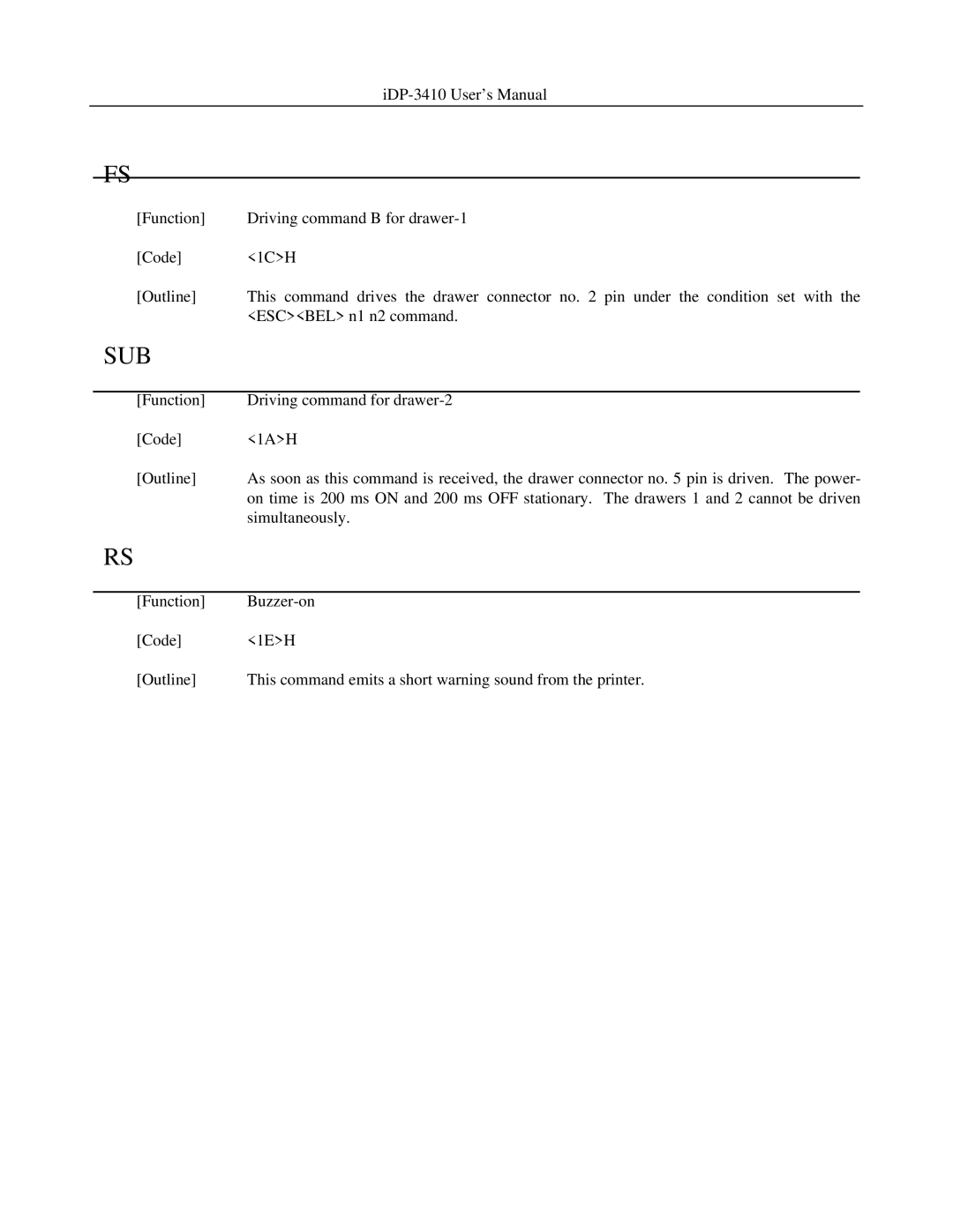 Addlogix iDP-3410 user manual Sub 